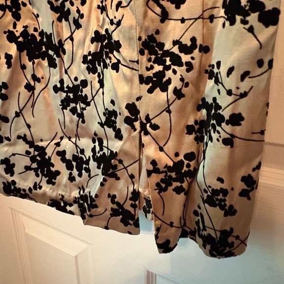 Y2K Hugo Buscati Gold Black Velvet Floral Print Babydoll Dress‎ Whimsigoth - Picture 2 of 9